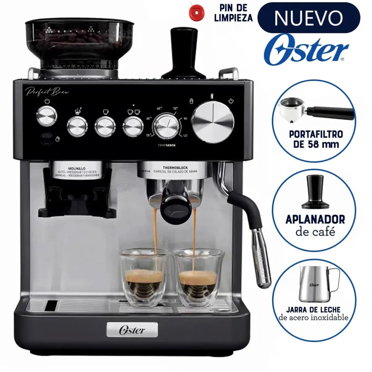 OSTER - Cafetera Oster®para Espresso Perfect Brew BVSTEM7301