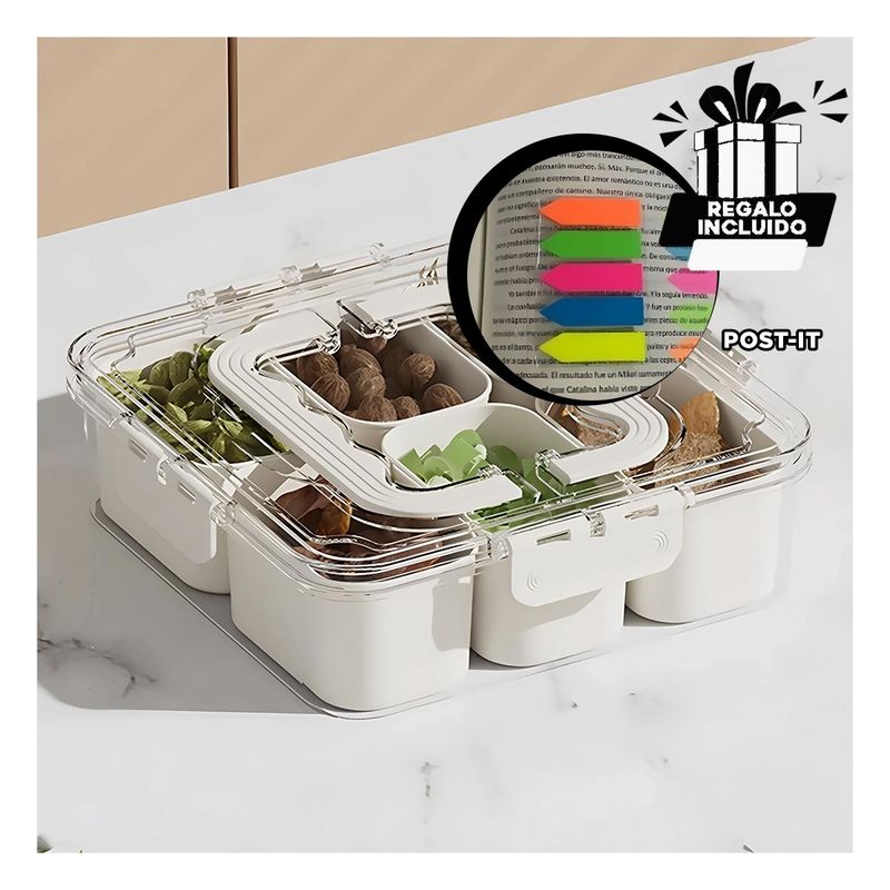 GENERICO - Pack12 Envase de 6 Areas Transparente Y+Banderitas Adhesivas