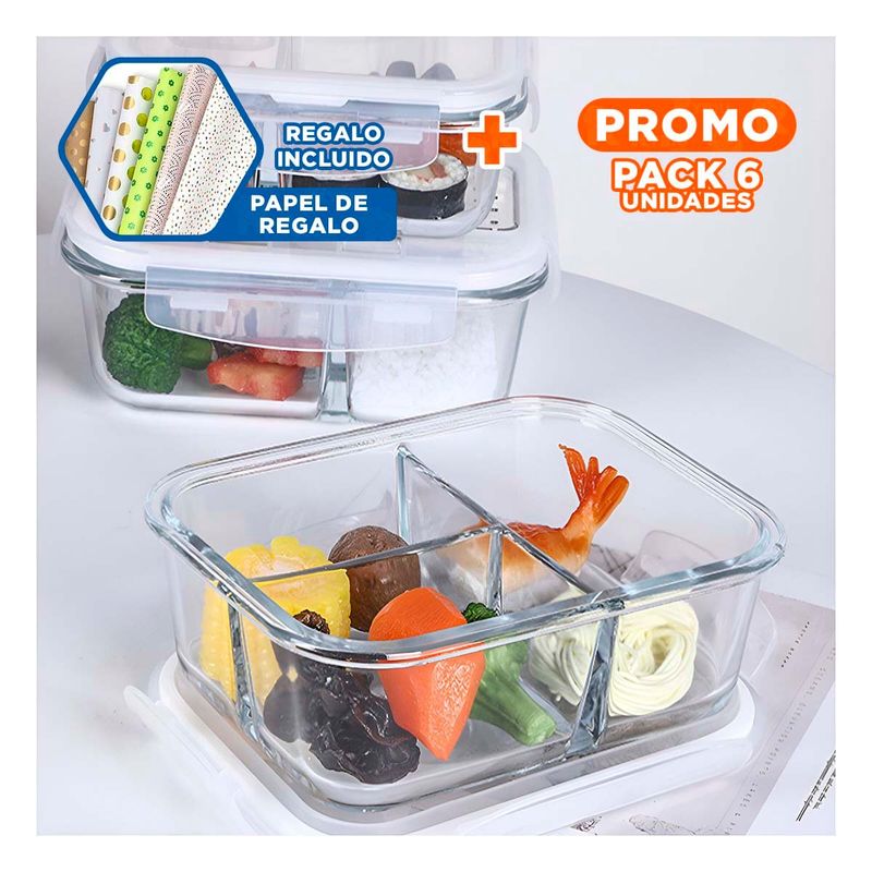 RYBIU IMPORT - Pack6 Envase Organizador con Linea Blanca Y+Papel de Regalo