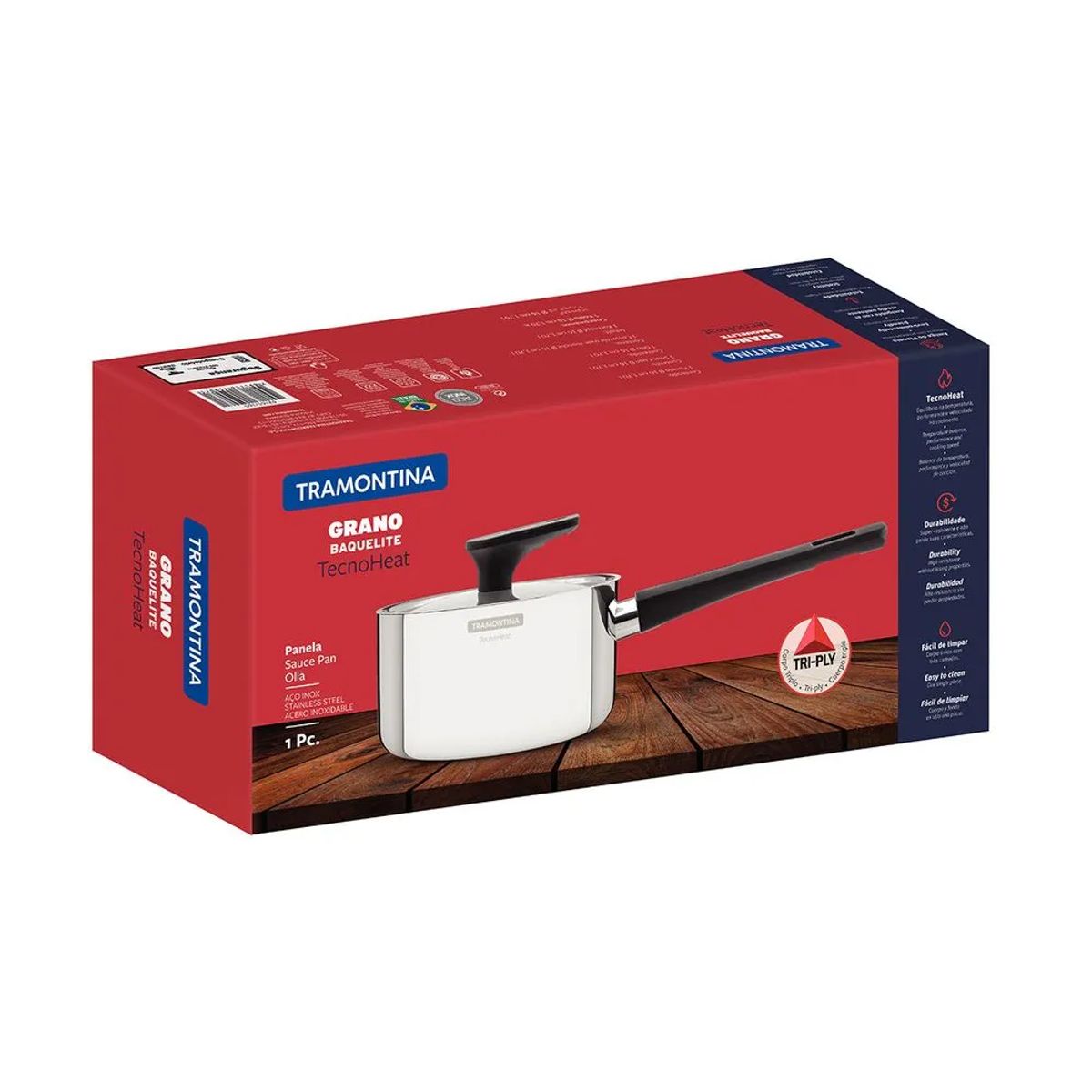 TRAMONTINA - Cacerola 16 Cm 1.7 L Grano Baquelite