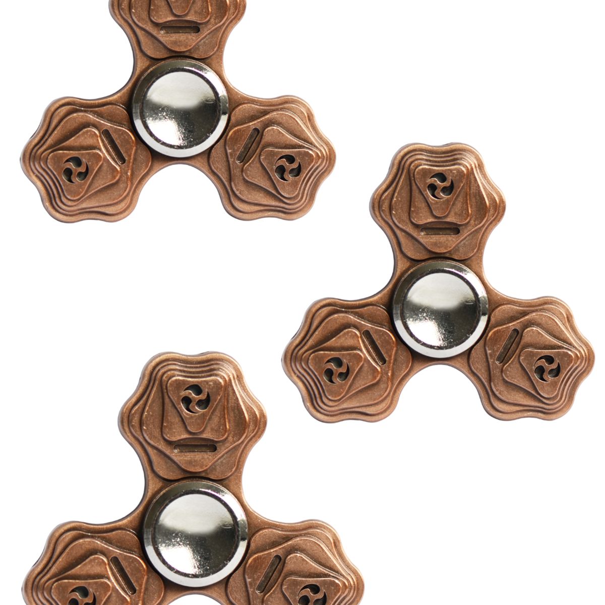 GENERICO - Spinner Anti Estres Metal 3 Rosas Triple