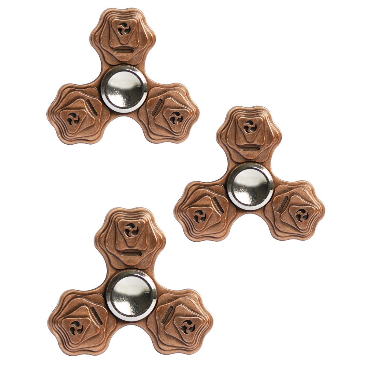 GENERICO - Spinner Anti Estres Metal 3 Rosas Triple