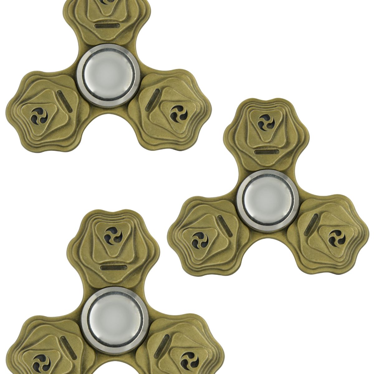 GENERICO - Spinner Anti Estres Metal 3 Rosas Triple