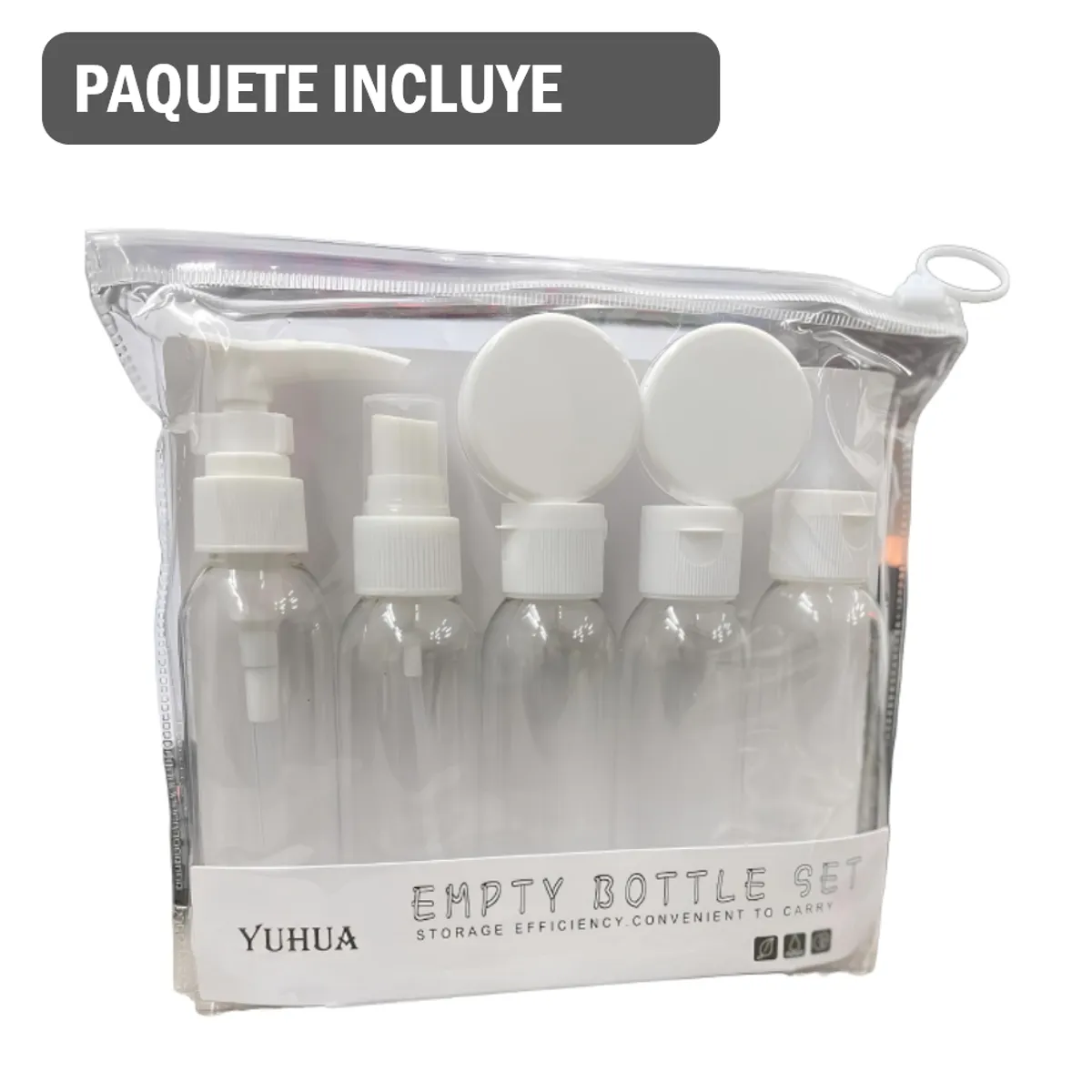 GENERICO - Kit de 7 botellas de viaje contenedores portátiles