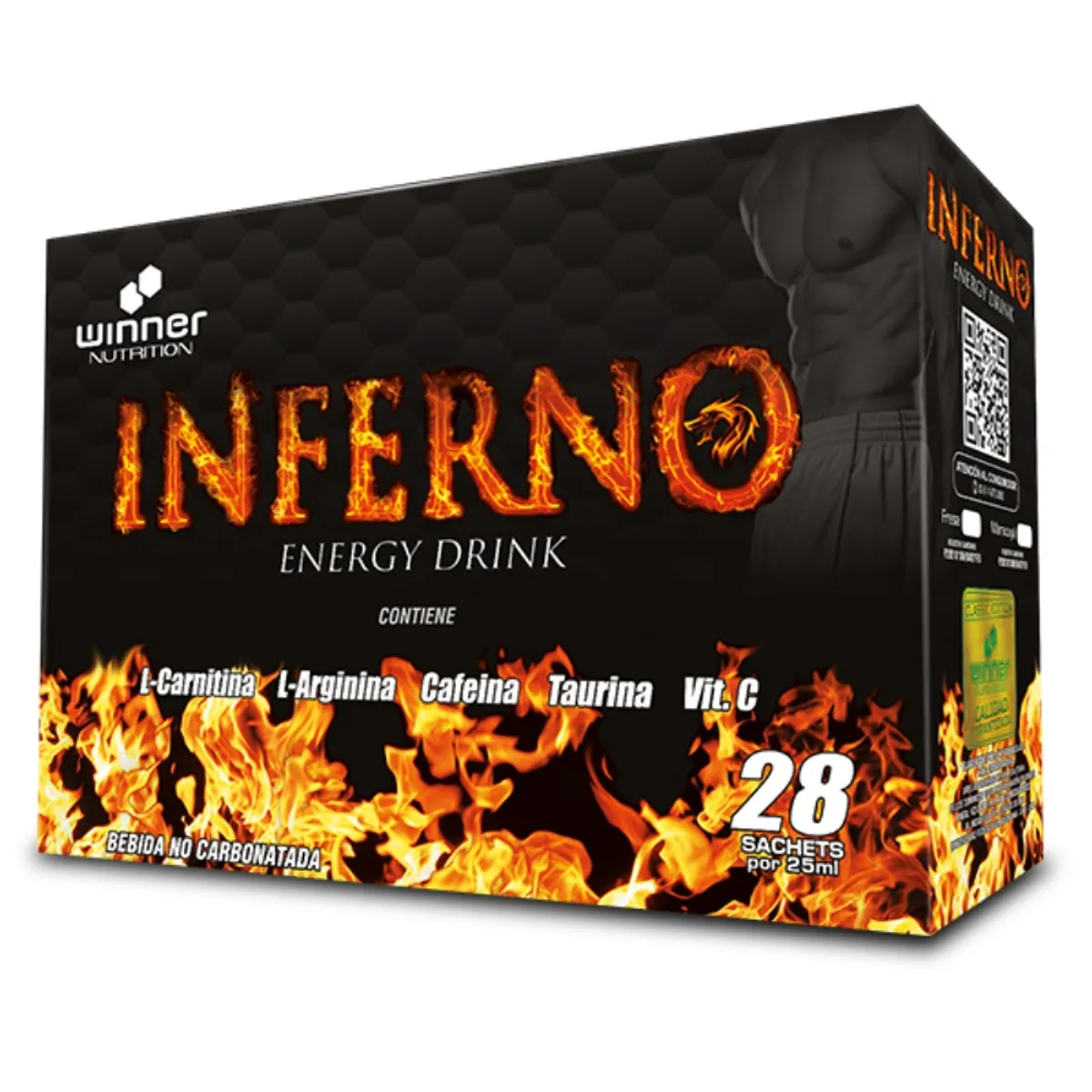 WINNER NUTRITION - QUEMADOR DE GRASA INFERNO 28 SACHETS FRESA