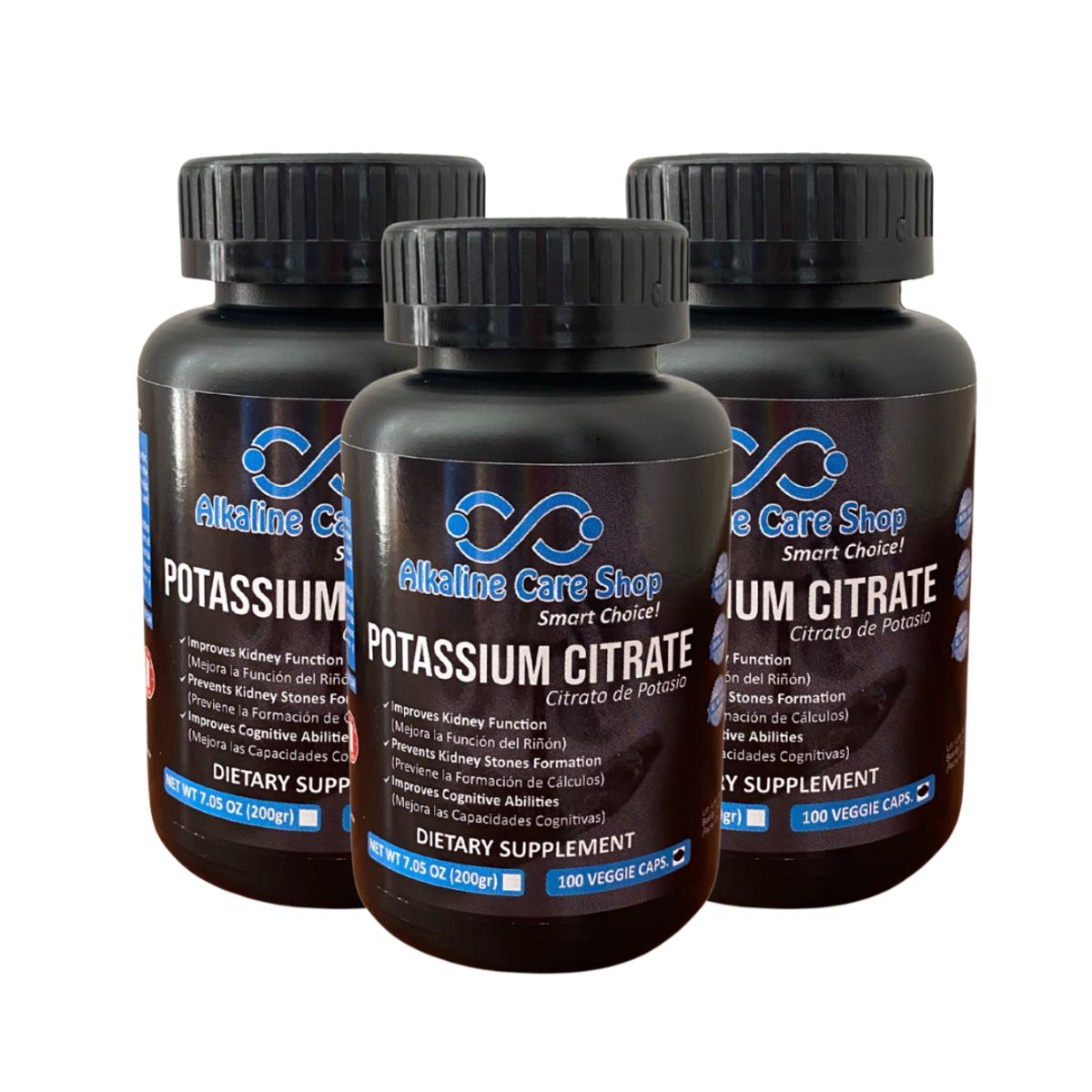 ALKALINE CARE - Citrato de Potasio 300 cápsulas