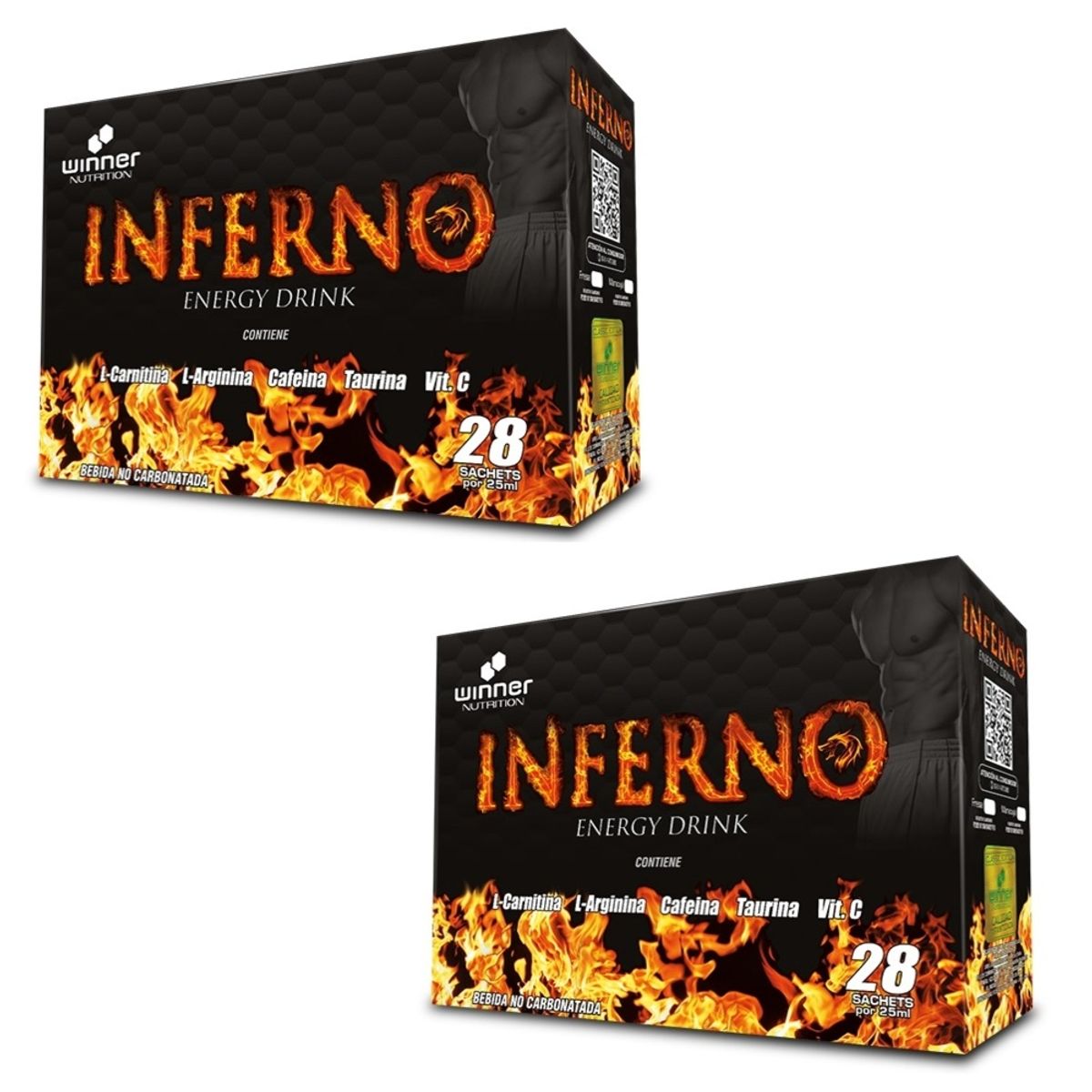 WINNER NUTRITION - QUEMADOR 2 CAJAS INFERNO 28 SACHETS C/U FRESA WINNER NUTRITION
