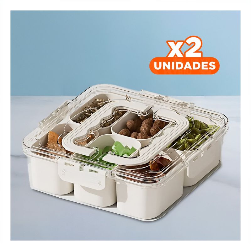 RYBIU IMPORT - Pack2 Contenedor de Comida con Bandejas Y+Regalo Stickers