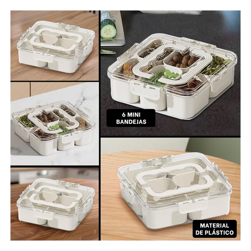 GENERICO - Pack6 Taper con 6 Bandejitas Transparente Y+Regalo Agendita