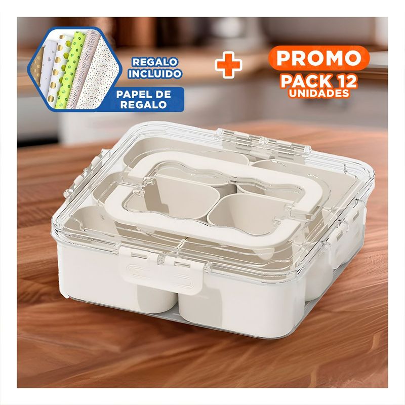 RYBIU IMPORT - Pack12 Envase para Snack con Mini Bandejas Y+Papel de Regalo