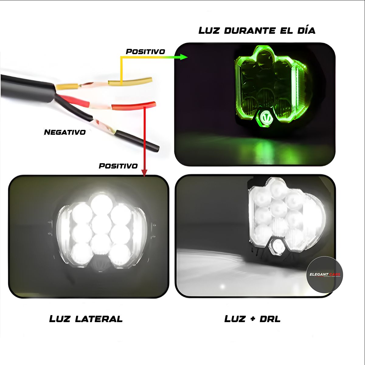 GENERICO - Neblinero Led Blanco +Verde Force 7Pulg Premiun 1PCS