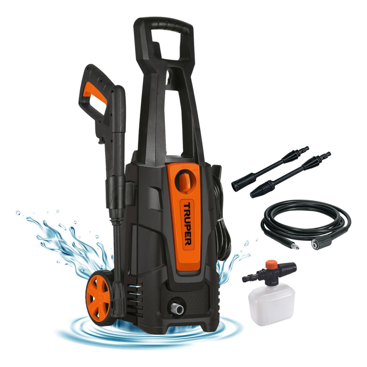TRUPER - Hidrolavadora Electrica 1800PSI + Manguera 1/2" 15 metros Truper