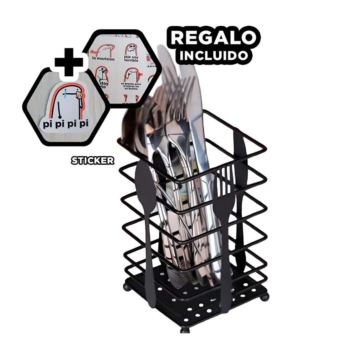 GENERICO - Porta Cubiertos Optimo para el Hogar Y+Regalo Stickers