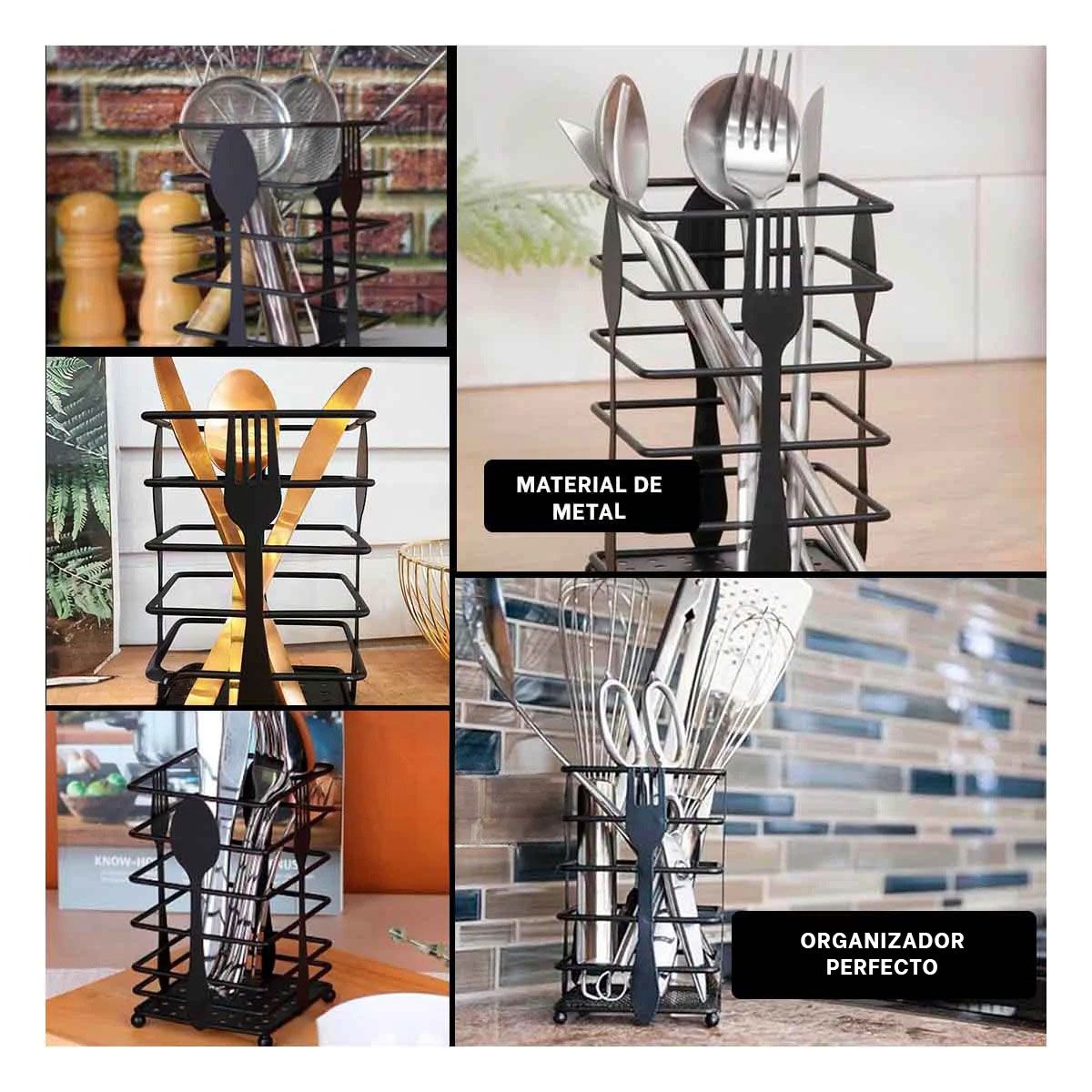 GENERICO - Pack4 Porta Cubiertos Rectangular Y+Regalo Agendita