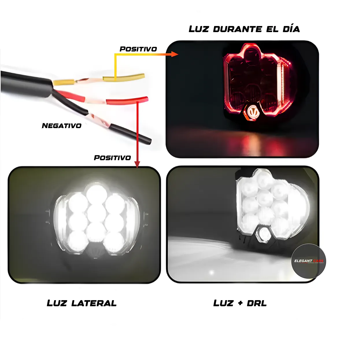 GENERICO - Led Neblinero Blanco +Rojo Mod Force 7Pulg Premiun Par
