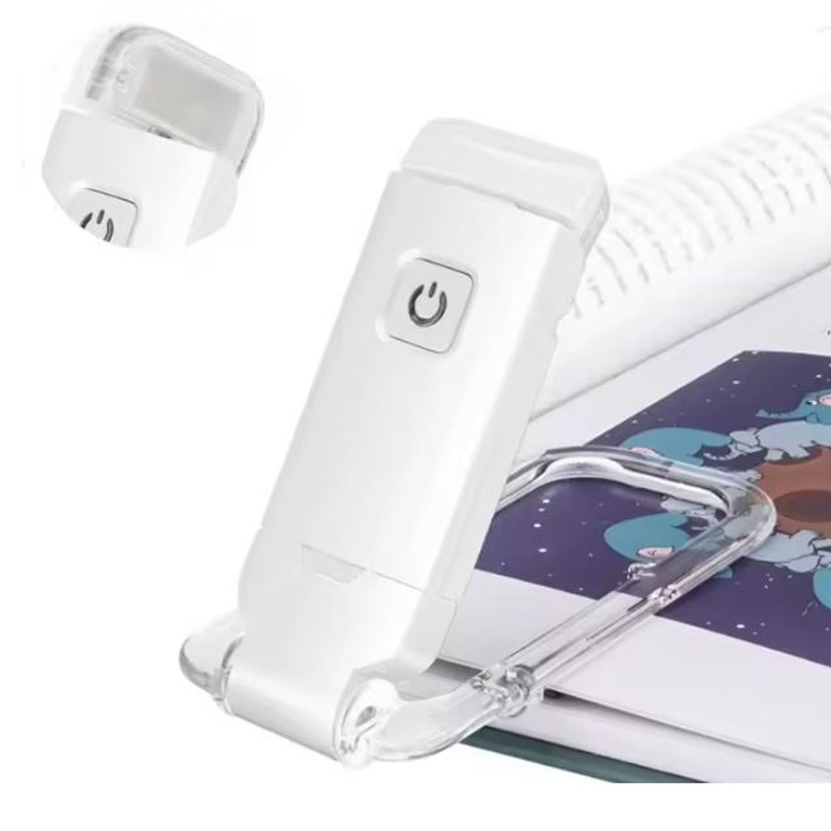 GENERICO - Linterna LED para libros recargable USB-Blanco