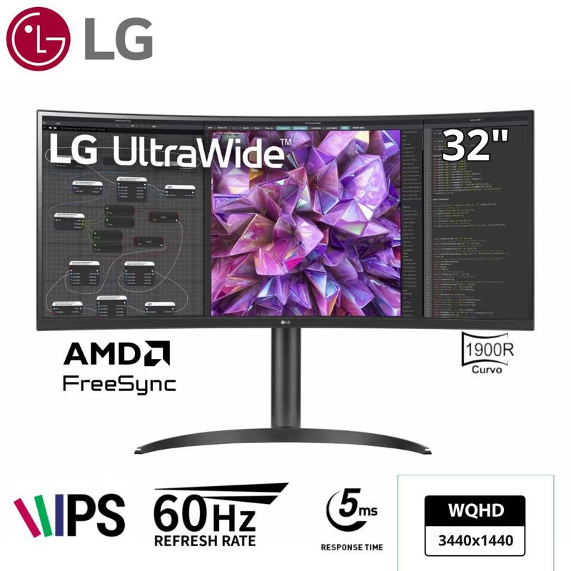 LG - Monitor LG 34WQ75C 34 UltraWide QHD IPS USB-C HDR10 con RJ-45