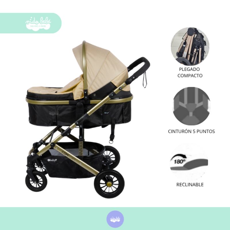 GENERICO - Coche Moises de bebés modelo premium Nate beige