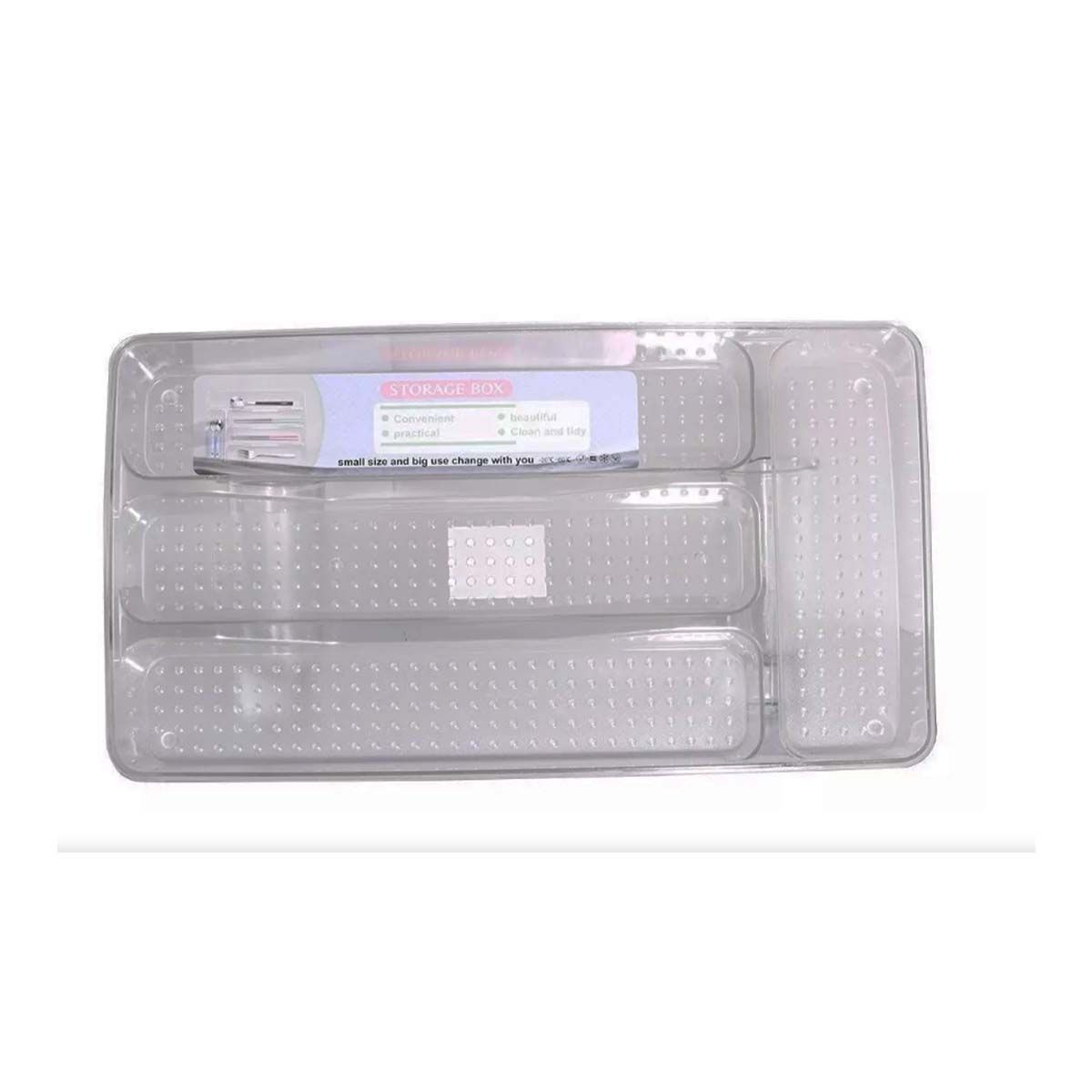 GENERICO - Pack2 Bandeja Acrilica de Cubiertos 4 Divisiones 33x18x5cm