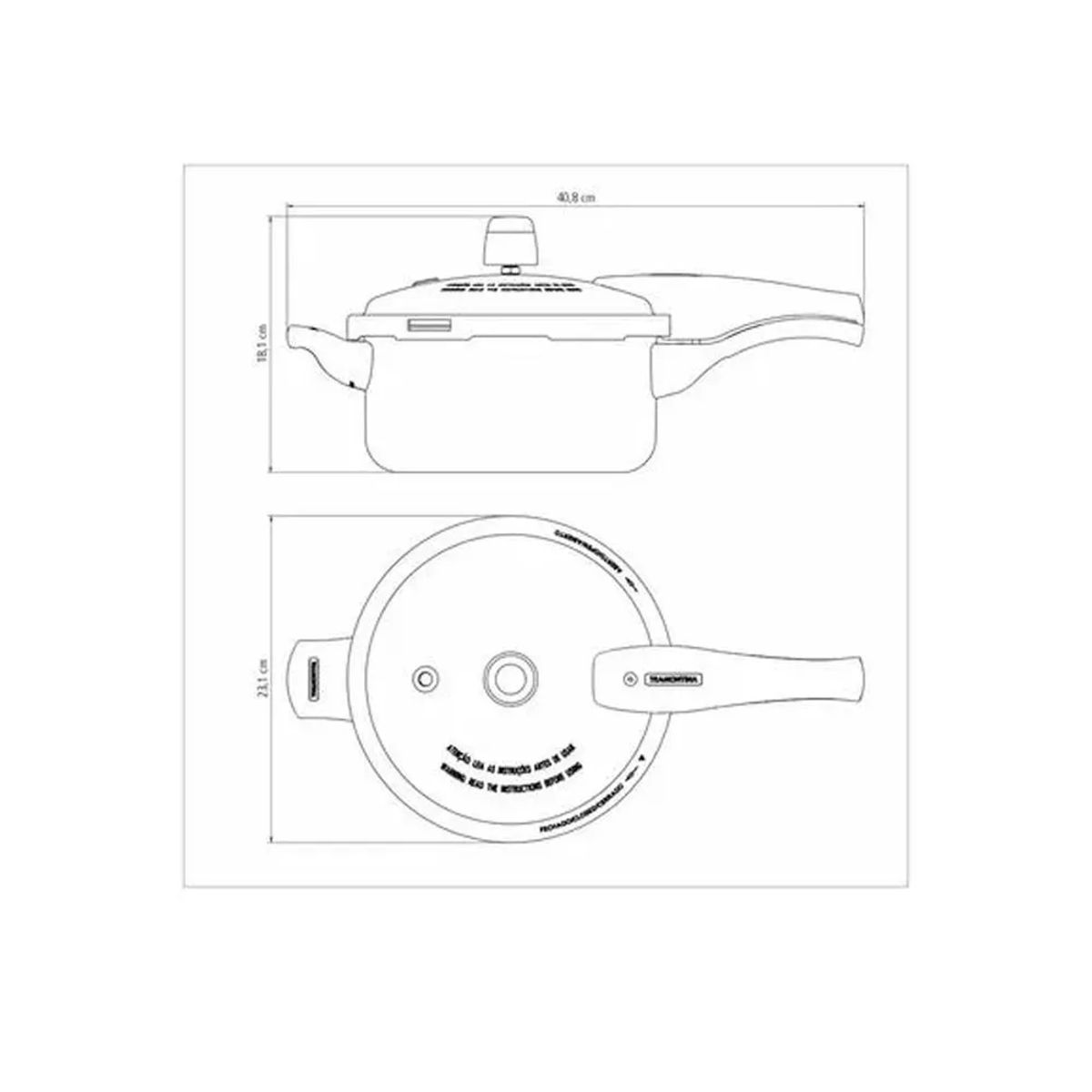 TRAMONTINA - Olla a Presión 24 cm x6Lt Vancouver Rojo