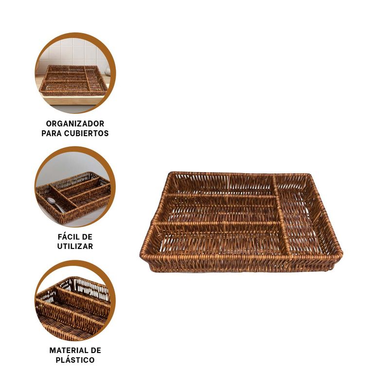 GENERICO - Pack2 Portacubierto para Organizar Marron Y+Regalo Agendita