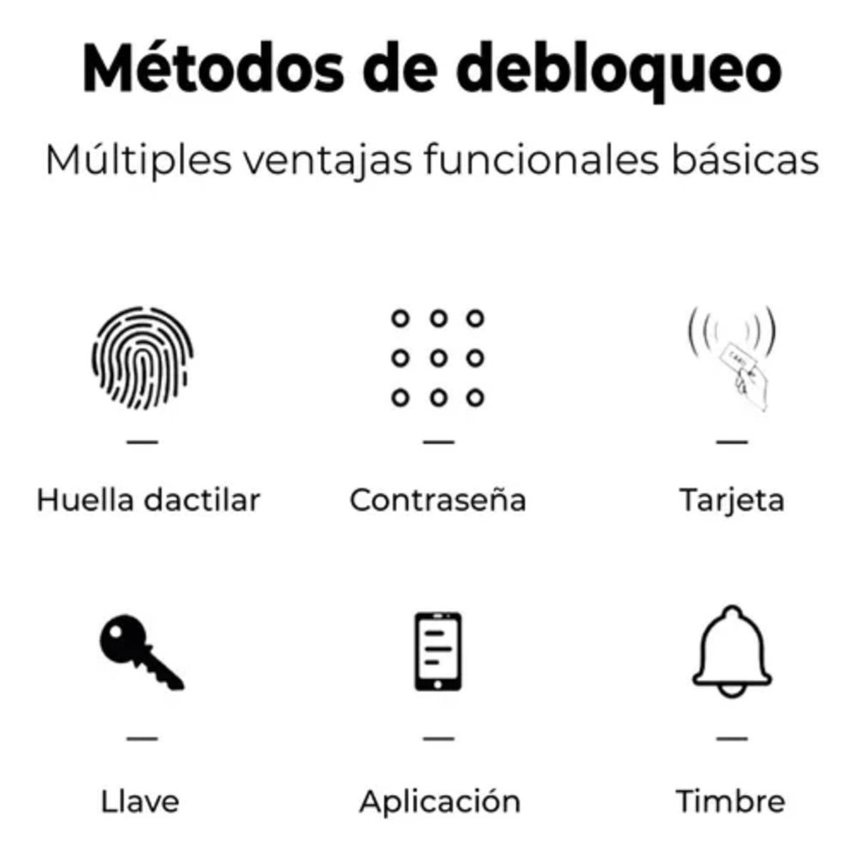 VLASS TECH - Cerradura Digital Inteligente 6 modos + 5 Seguros+Asesoría Instalación