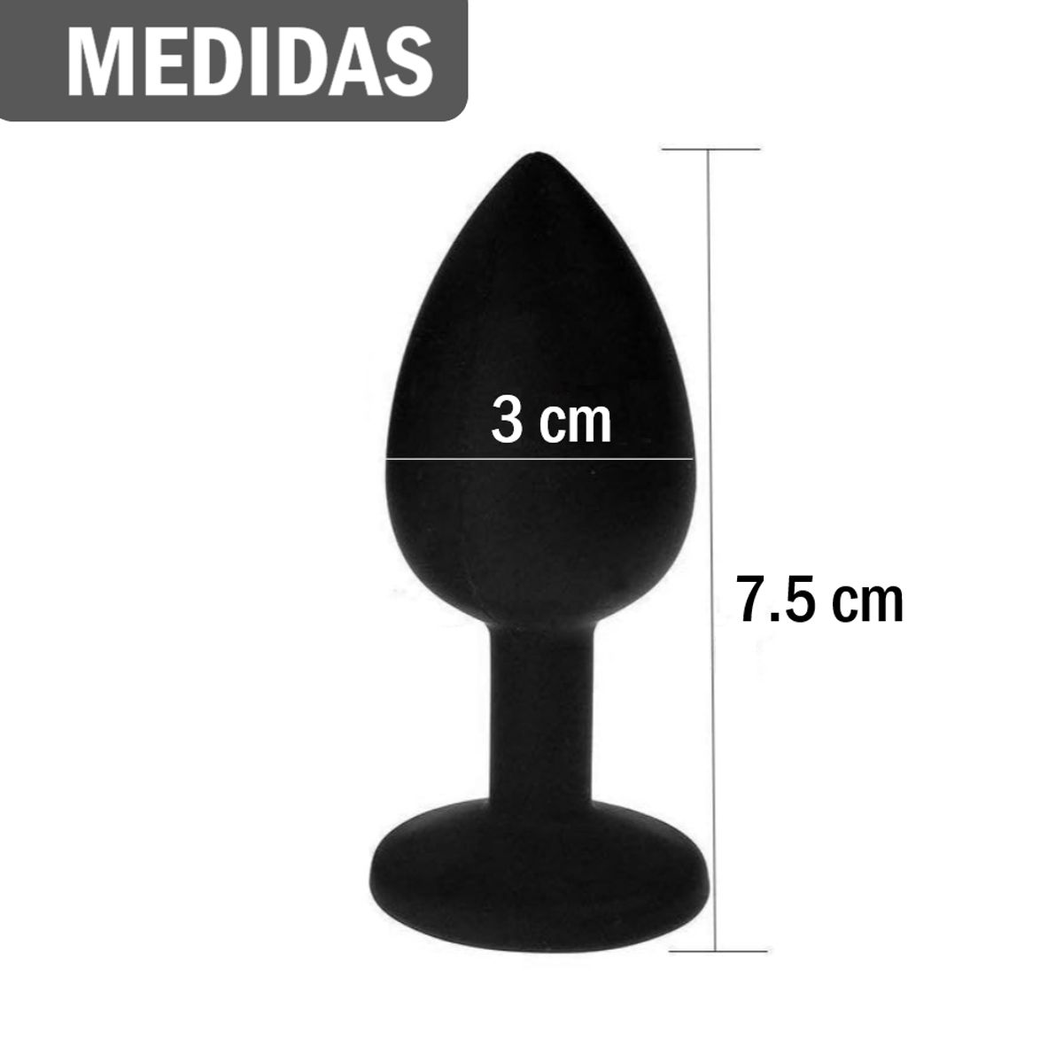 GENERICO - Plug Anal De Silicona 7.5 x 3 cm