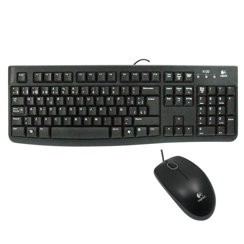 LOGITECH - Kit Teclado y Mouse Logitech MK120 USB Negro