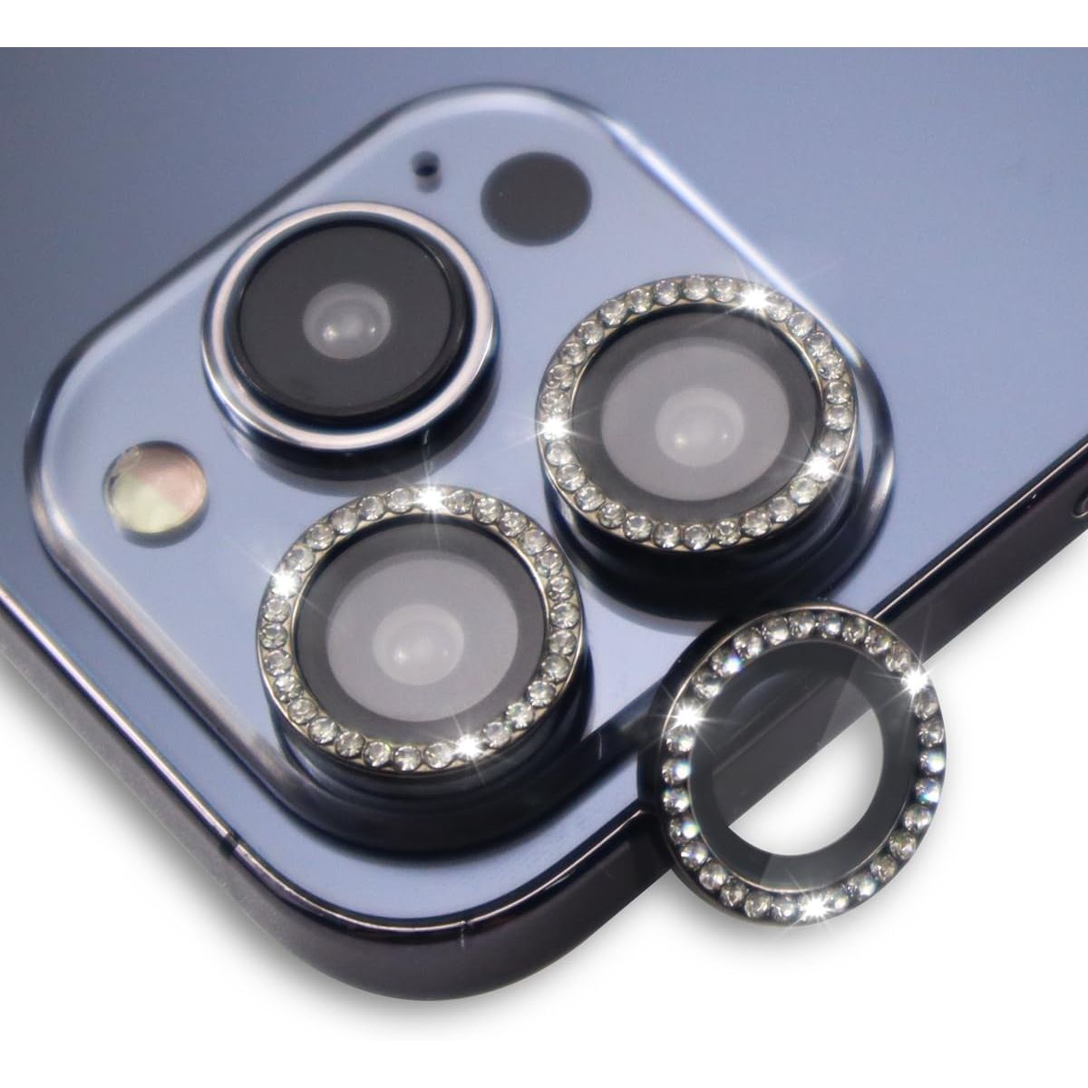 GENERICO - Protector De Cámara IPhone 16 Pro / 16 Pro Max Diamante Plateado