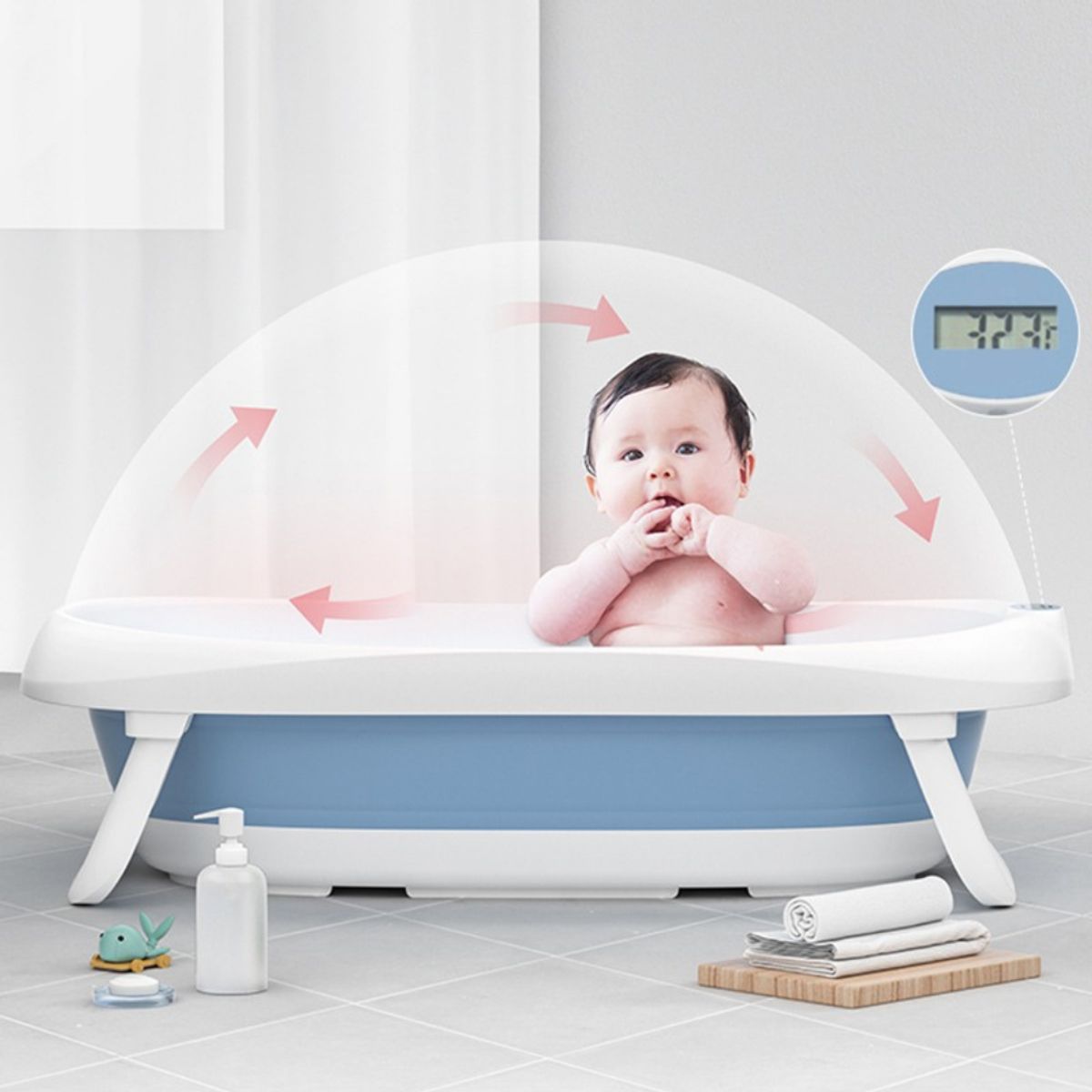 GENERICO - Bañera plegable Cris termómetro