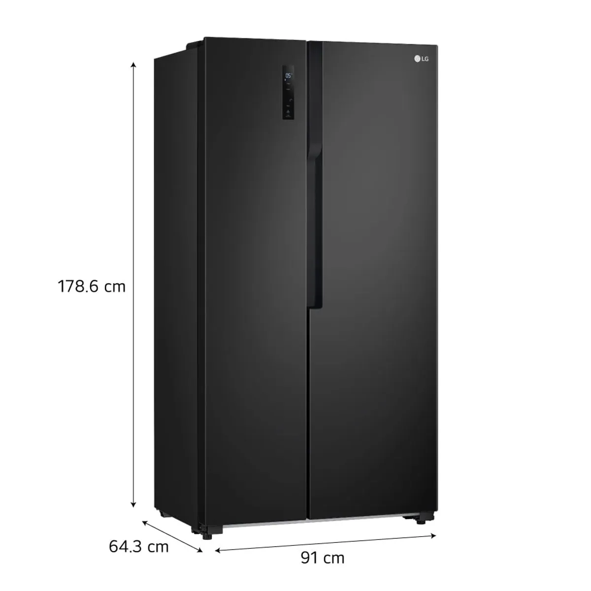 LG - Refrigeradora LG 509L No Frost GS51MPD Negro