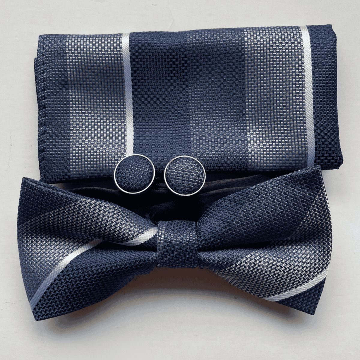 KAST PE - Set de corbata michi jacquard Montclair con pañuelo y gemelos