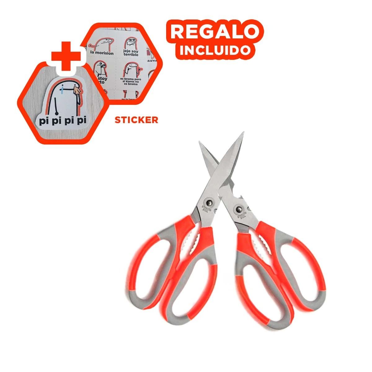 GENERICO - Tijera de Cocina Abridor y Destapador Y+Regalo Stickers