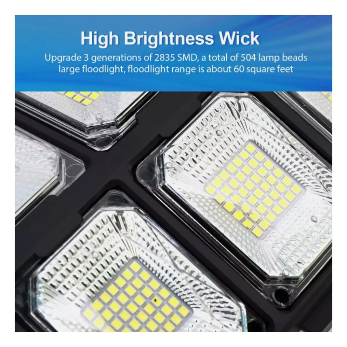 GENERICO - Lampara Foco Solar para Exteriores De 2500W con Sensor Movimiento