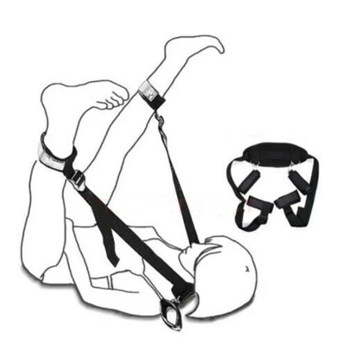 GENERICO - Arnes Sumisión Juego Esposas y Collar Tobillos BDSM Correas Ajustables