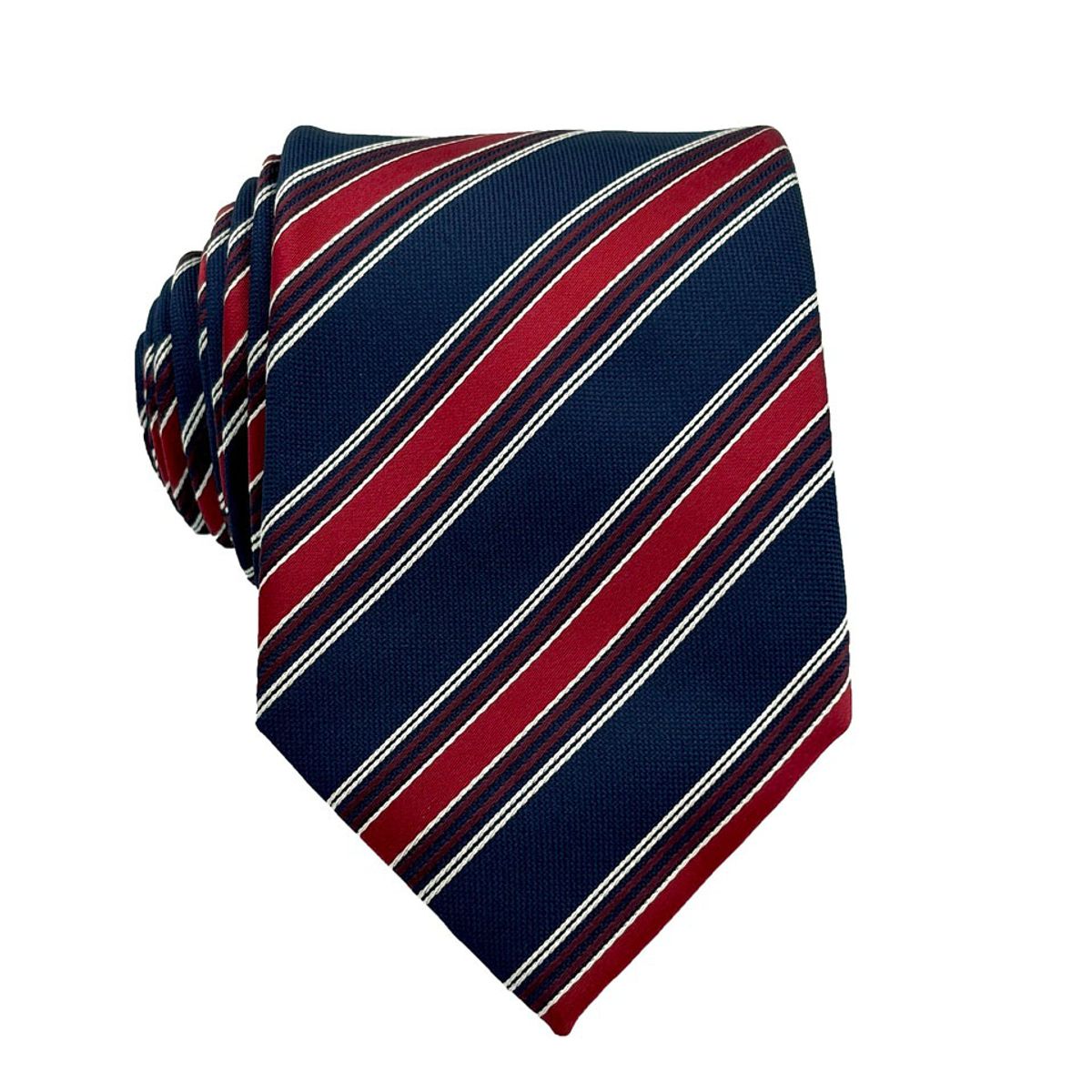 CHRISTIAN ARMAND - CORBATA REGIMENTAL NAVY AND RED LINE CHRISTIAN ARMAND