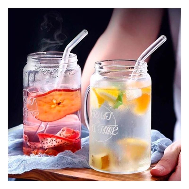 GENERICO - Pack4 Cañita Transparente Practica para Vaso