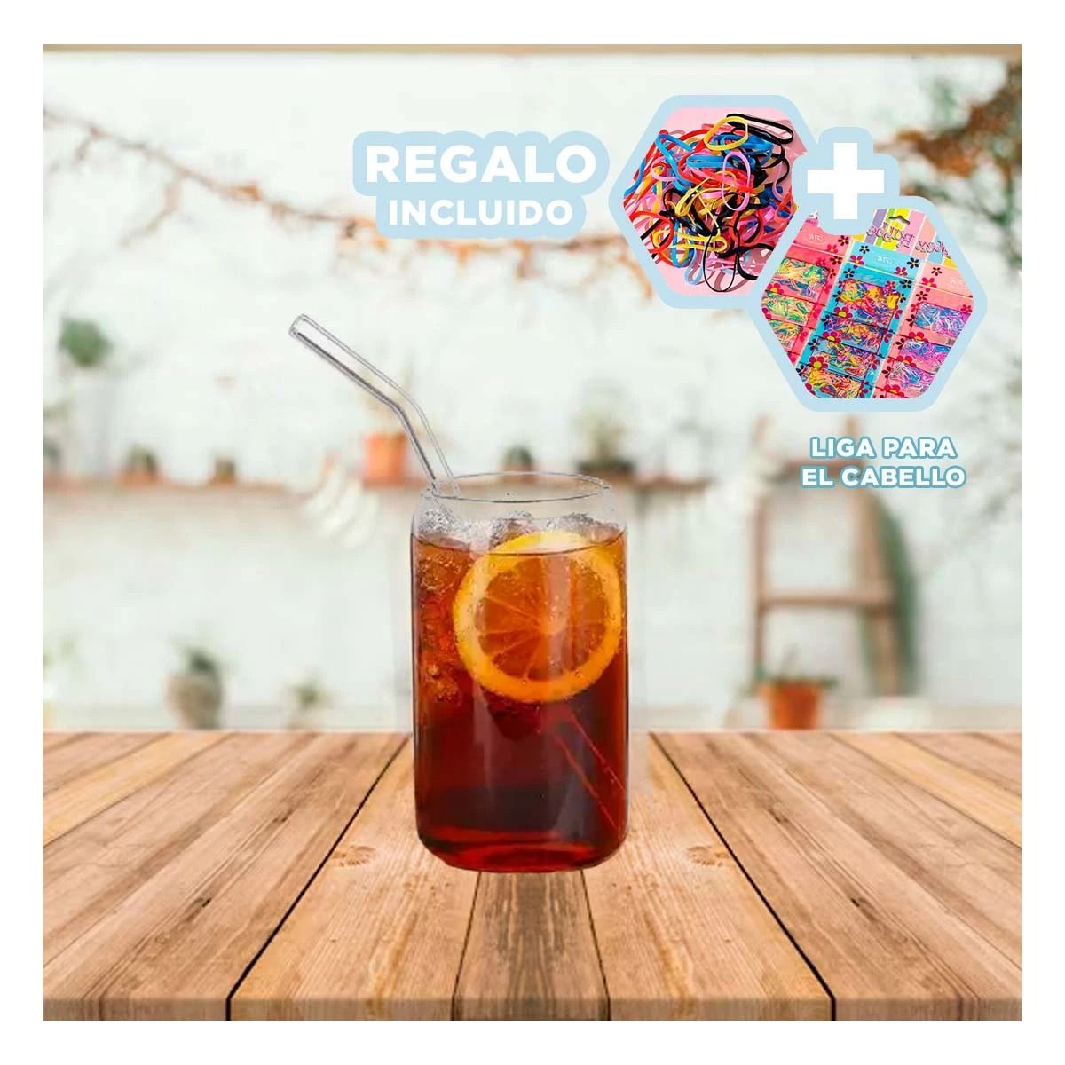 GENERICO - Pack6 Sorbete Vidrio Practico para Hogar Y+Ligas de Regalo