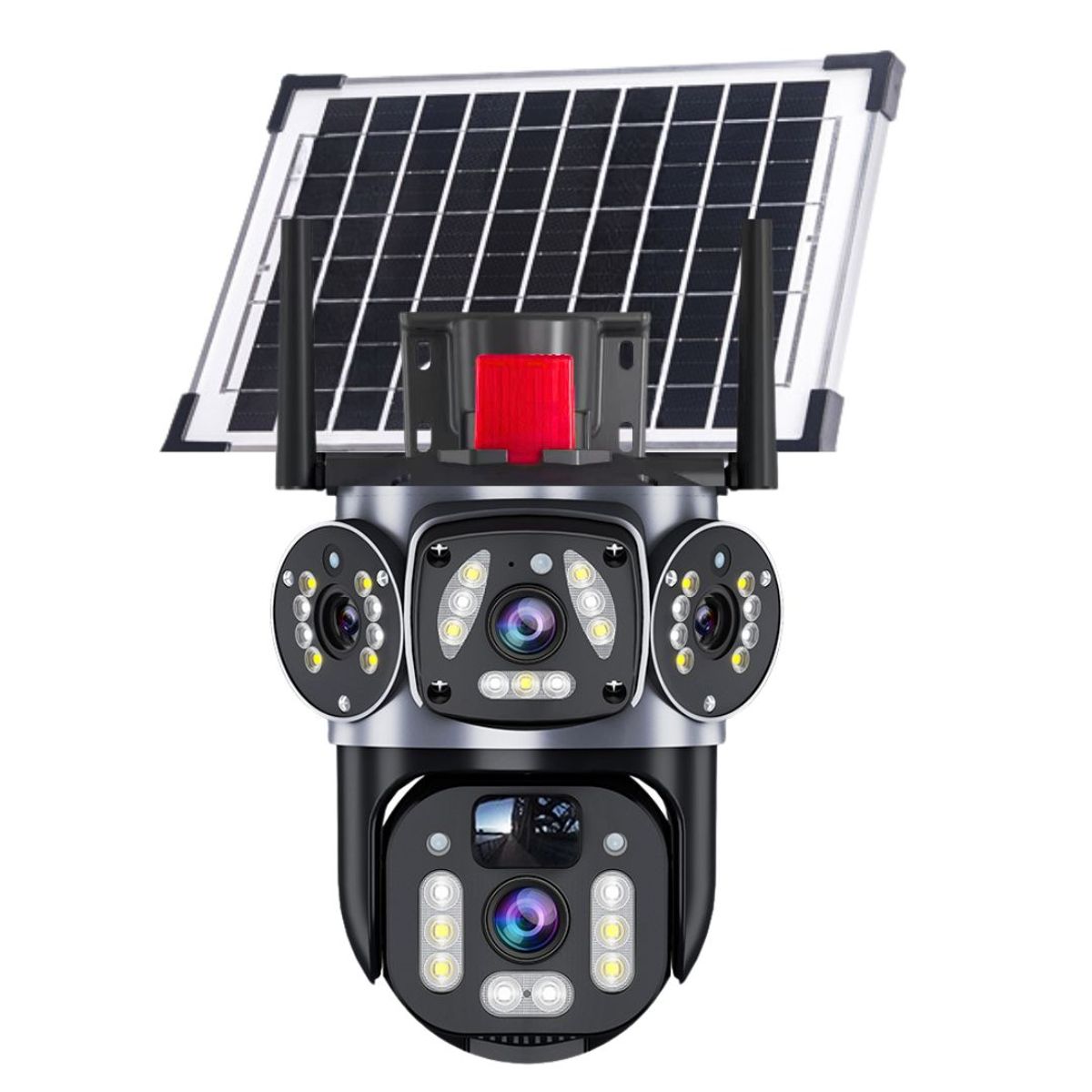 GENERICO - Cámara de Seguridad PTZ Solar 360° Full HD con Visión Nocturna a Color LANTUN
