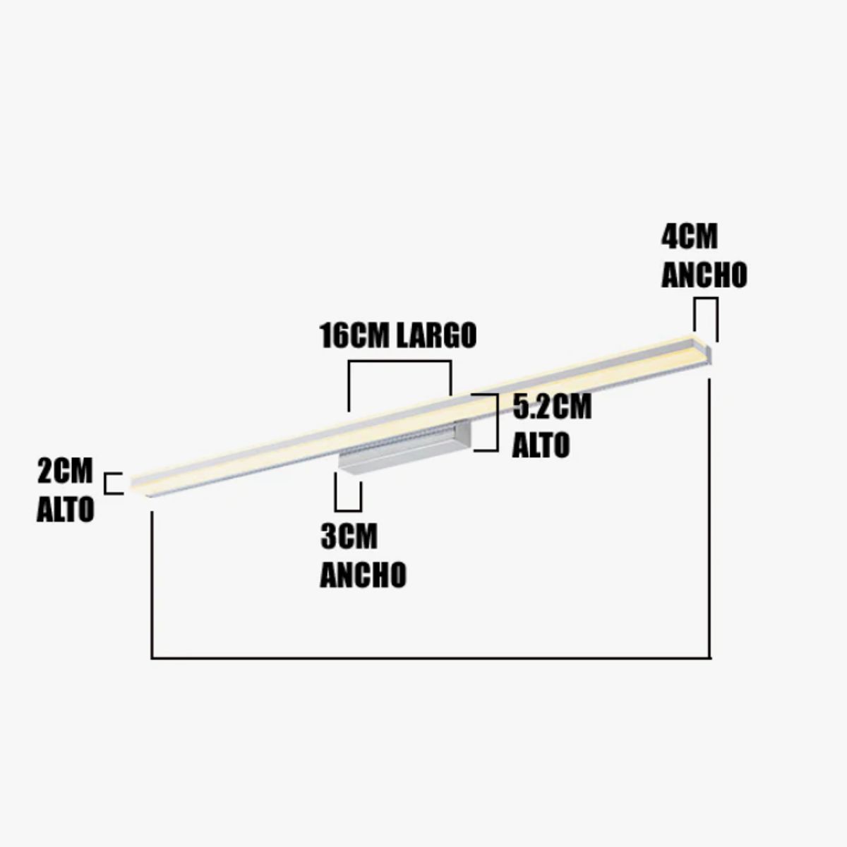 GENERICO - Aplique Lampara de Interior Silver Led