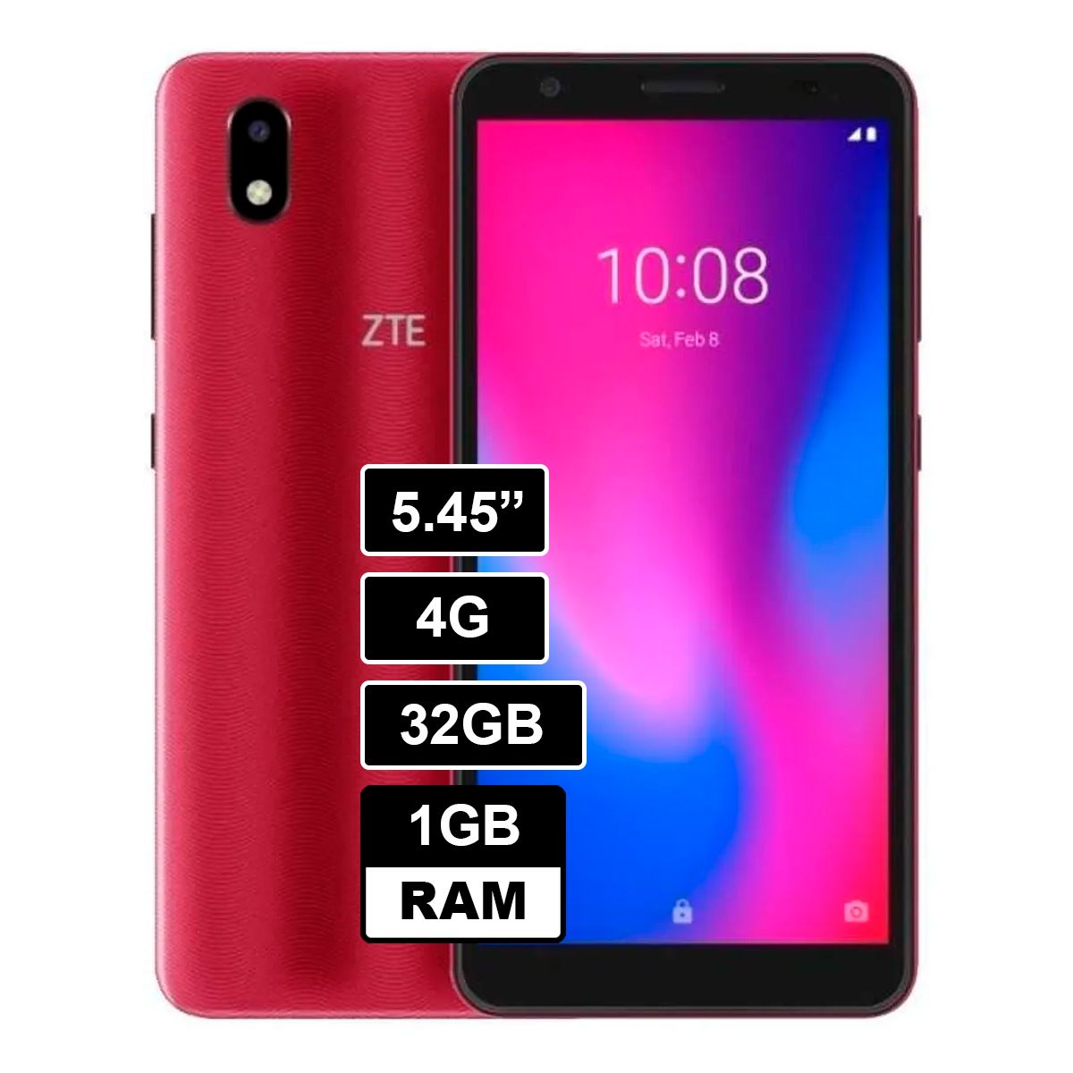 ZTE - Celular ZTE A3 2020 32GB 1GB RAM ROJO