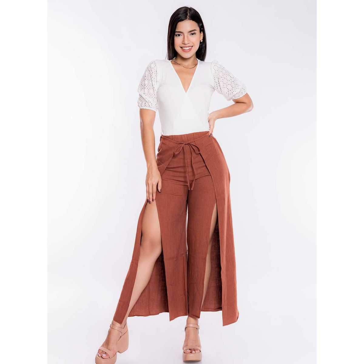 JAROLA - Pantalón Palazzo con Abertura Jarola Alicia