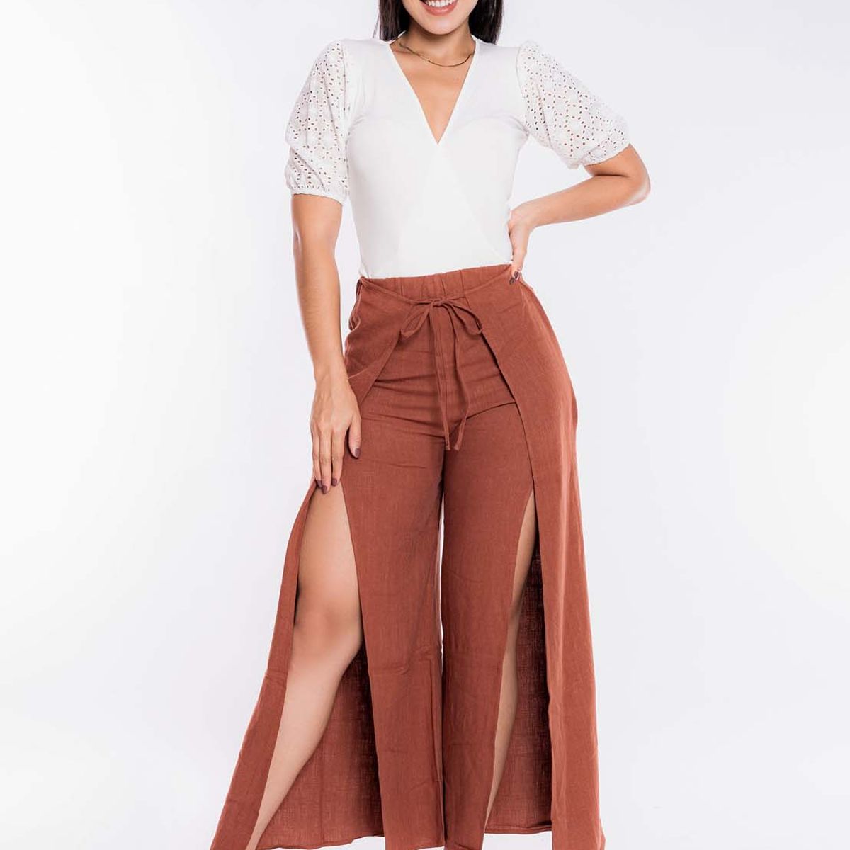 JAROLA - Pantalón Palazzo con Abertura Jarola Alicia