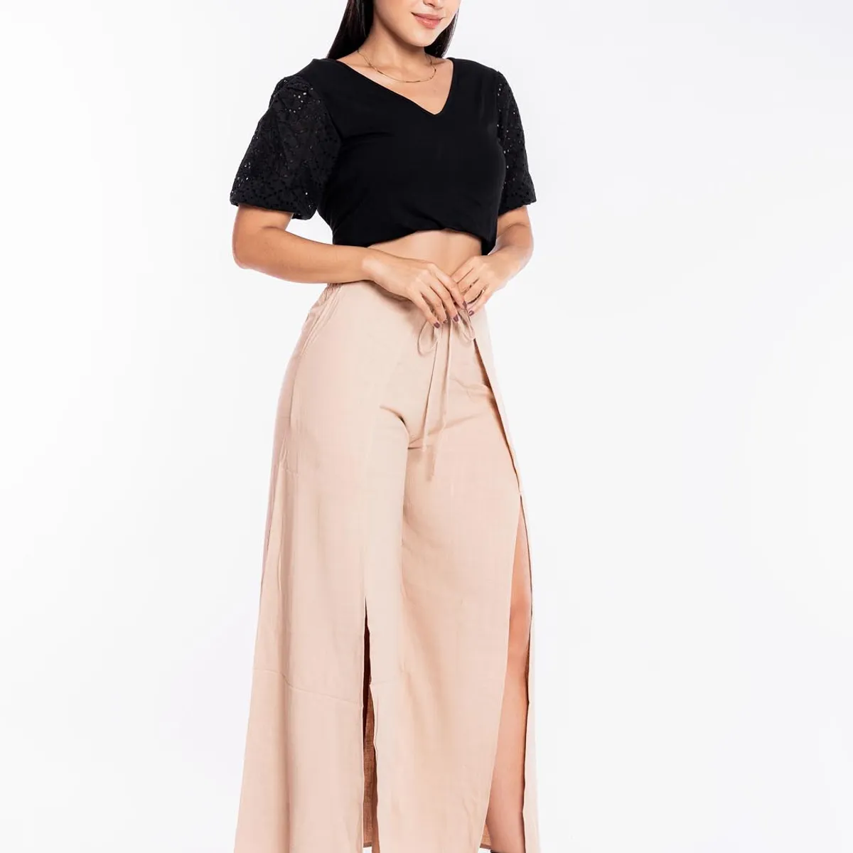 JAROLA - Pantalón Palazzo con Abertura Jarola Alicia