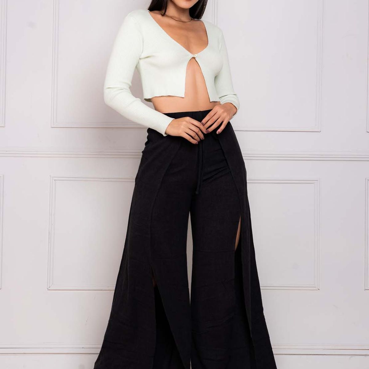 JAROLA - Pantalón Palazzo con Abertura Jarola Alicia