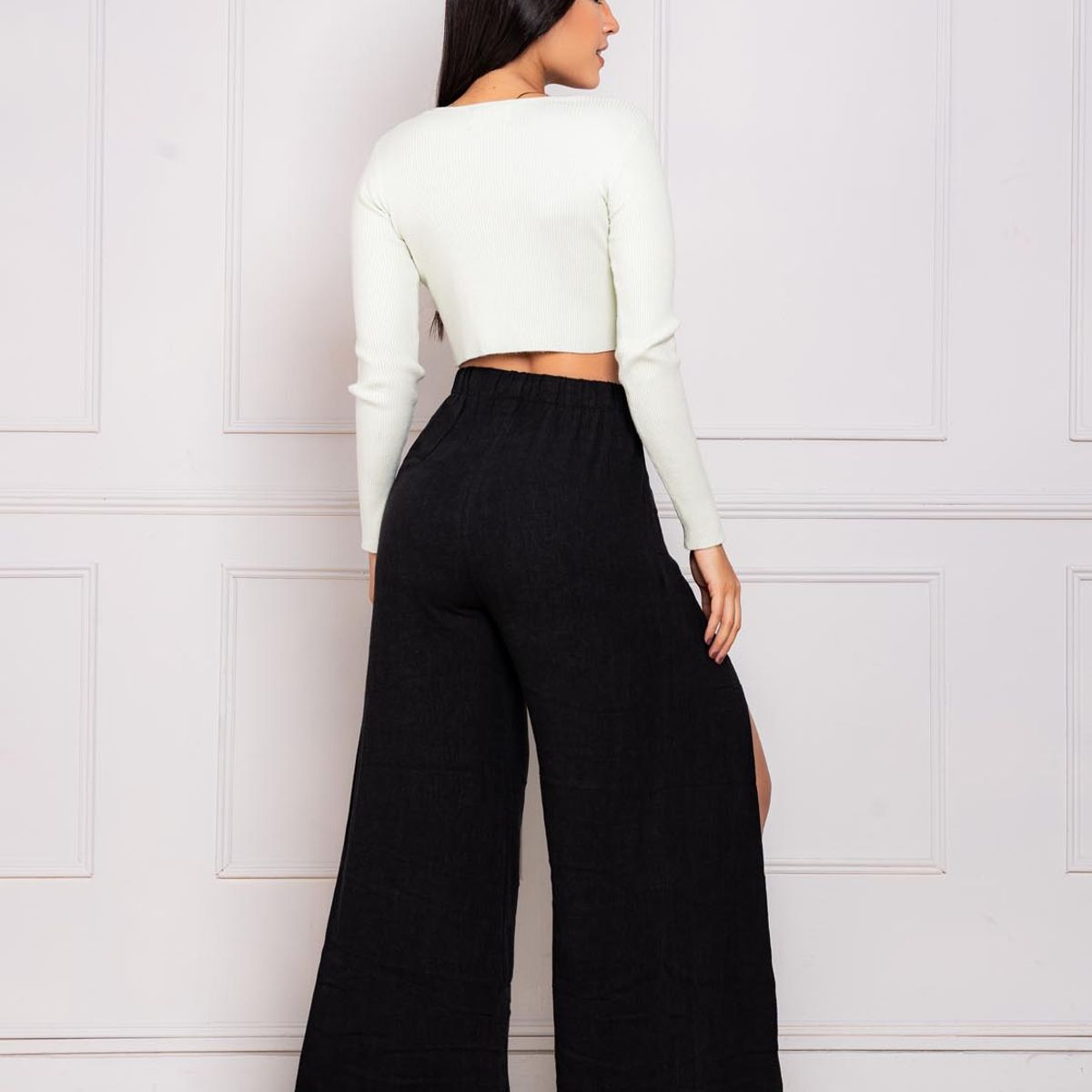 JAROLA - Pantalón Palazzo con Abertura Jarola Alicia