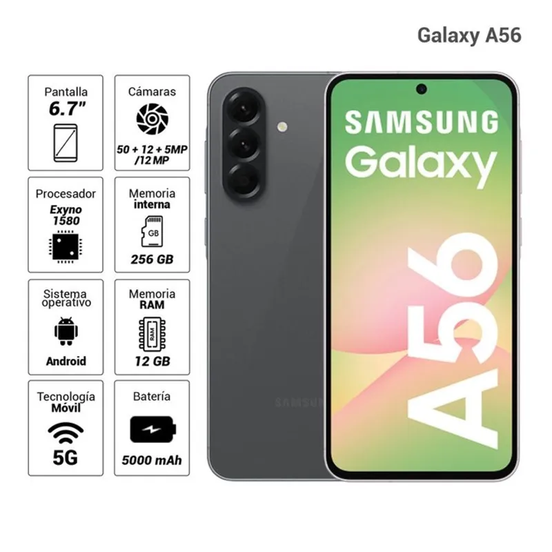 SAMSUNG - Celular Samsung Galaxy A56 5G 12GB 256GB Negro