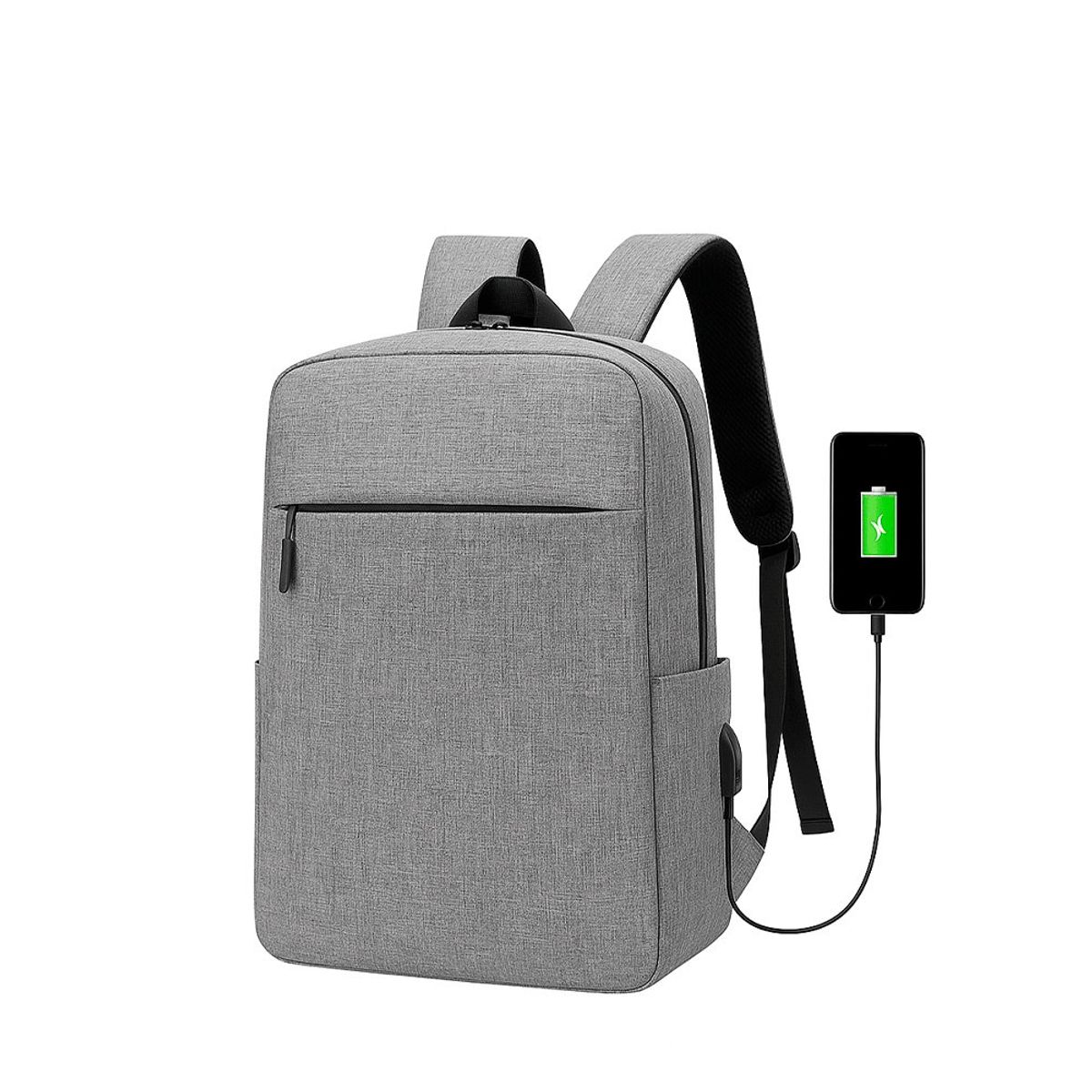 GENERICO - Mochila Porta Laptop Usb Impermeable Gris