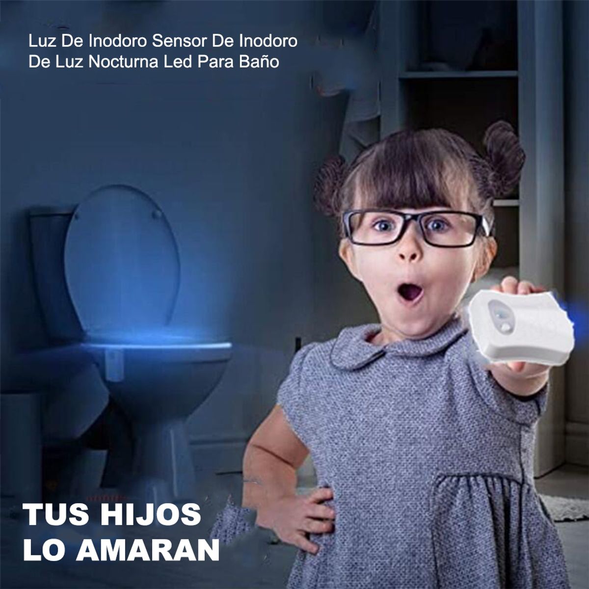 GENERICO - Luz de Inodoro Sensor Luz Nocturna Led para Baño Niños Adultos Blanco