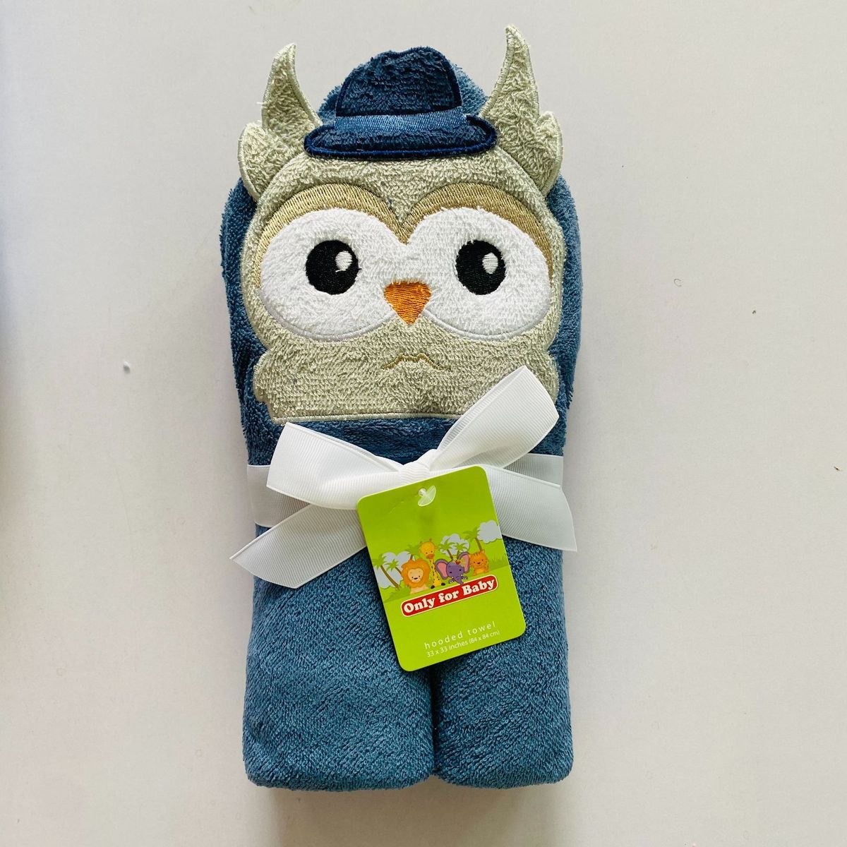 GENERICO - Toalla Para Bebés Con Capucha Búho Azul